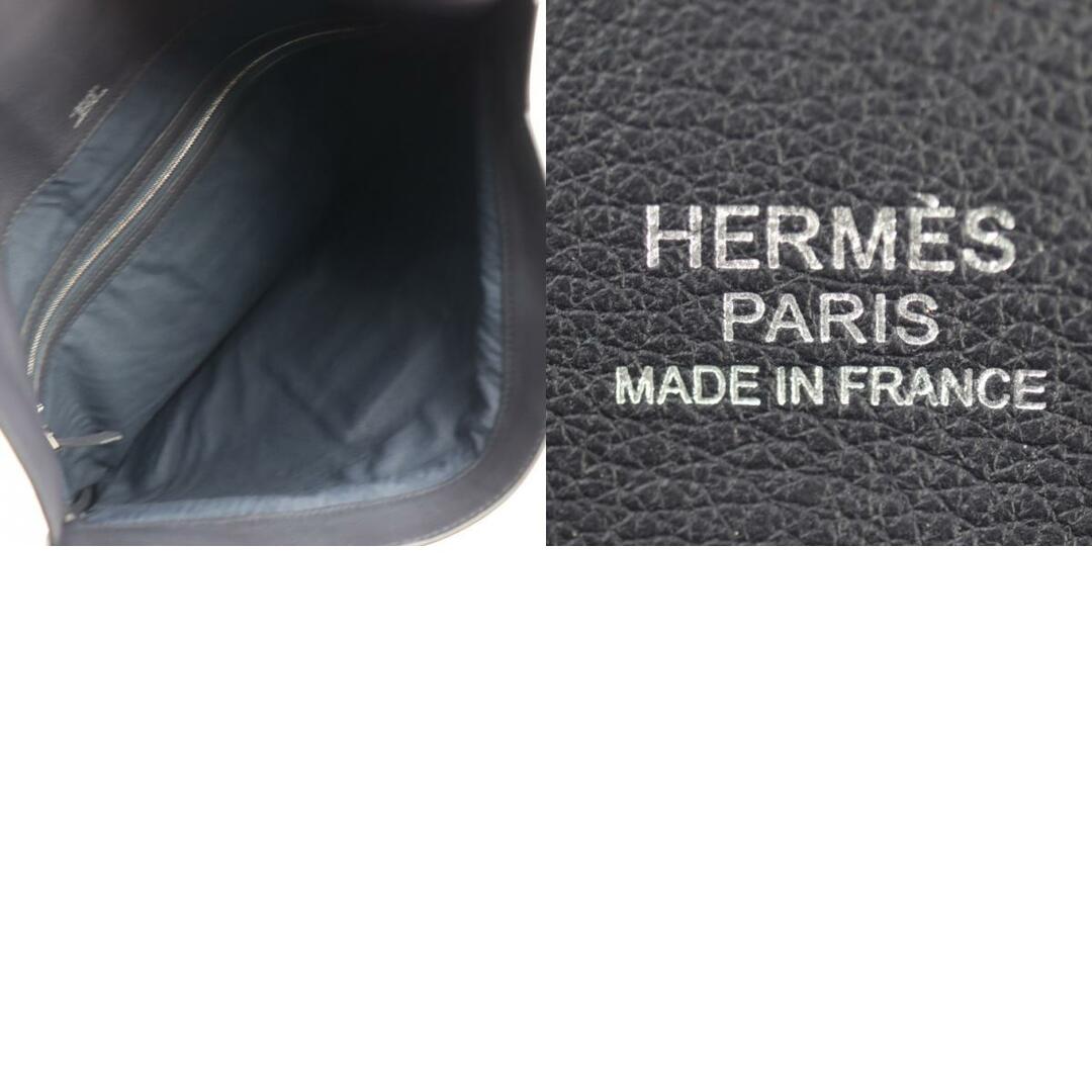 HERMES エルメス シティスライド クラッチバッグ トリヨンクリストバル ブラック パープル系 シルバー金具 セカンドバッグ D刻印 【本物保証】