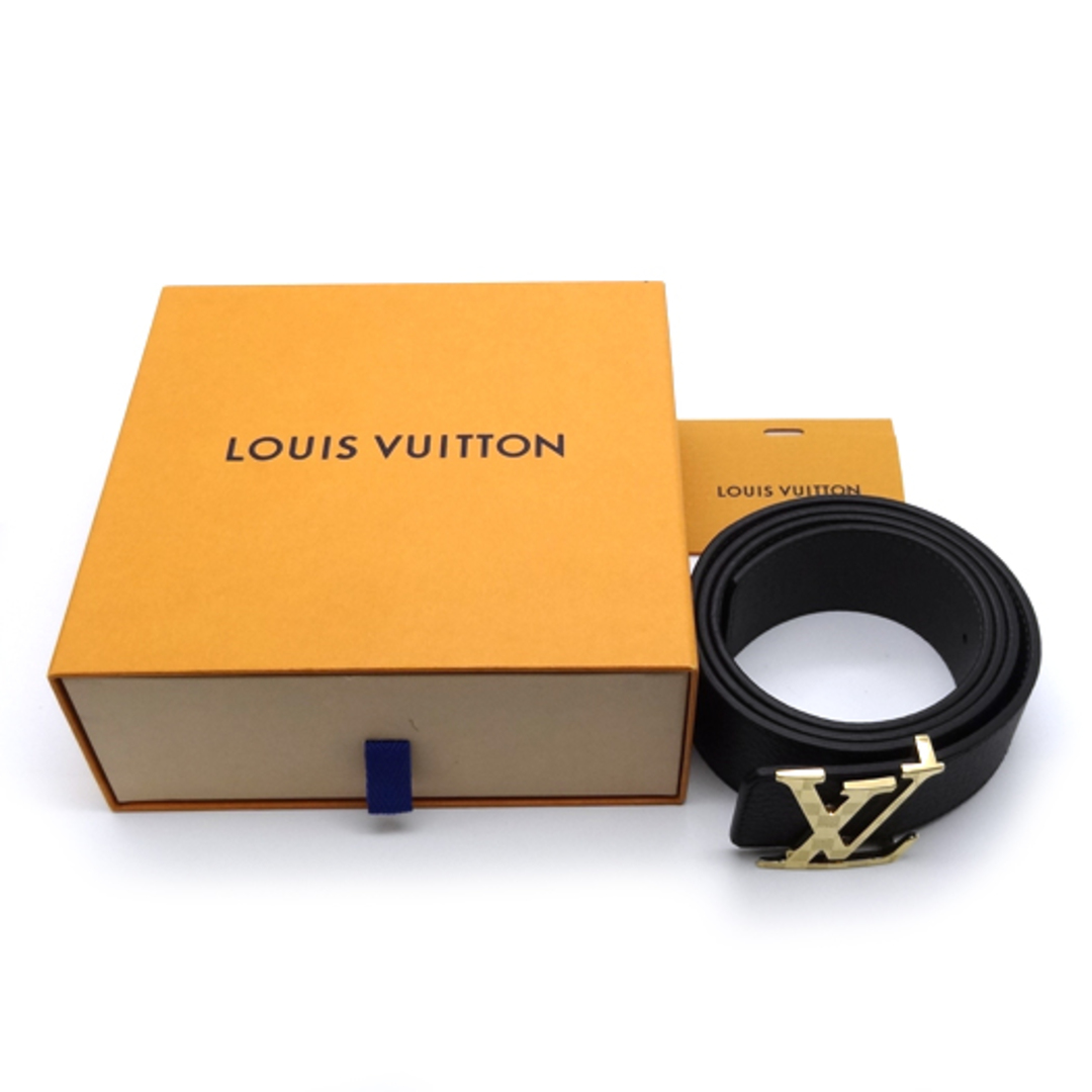 ルイヴィトン サンチュール ダミエ LV リバーシブルベルト 40MM 90cm レザー ブラック グレー ゴールド金具 M0333U