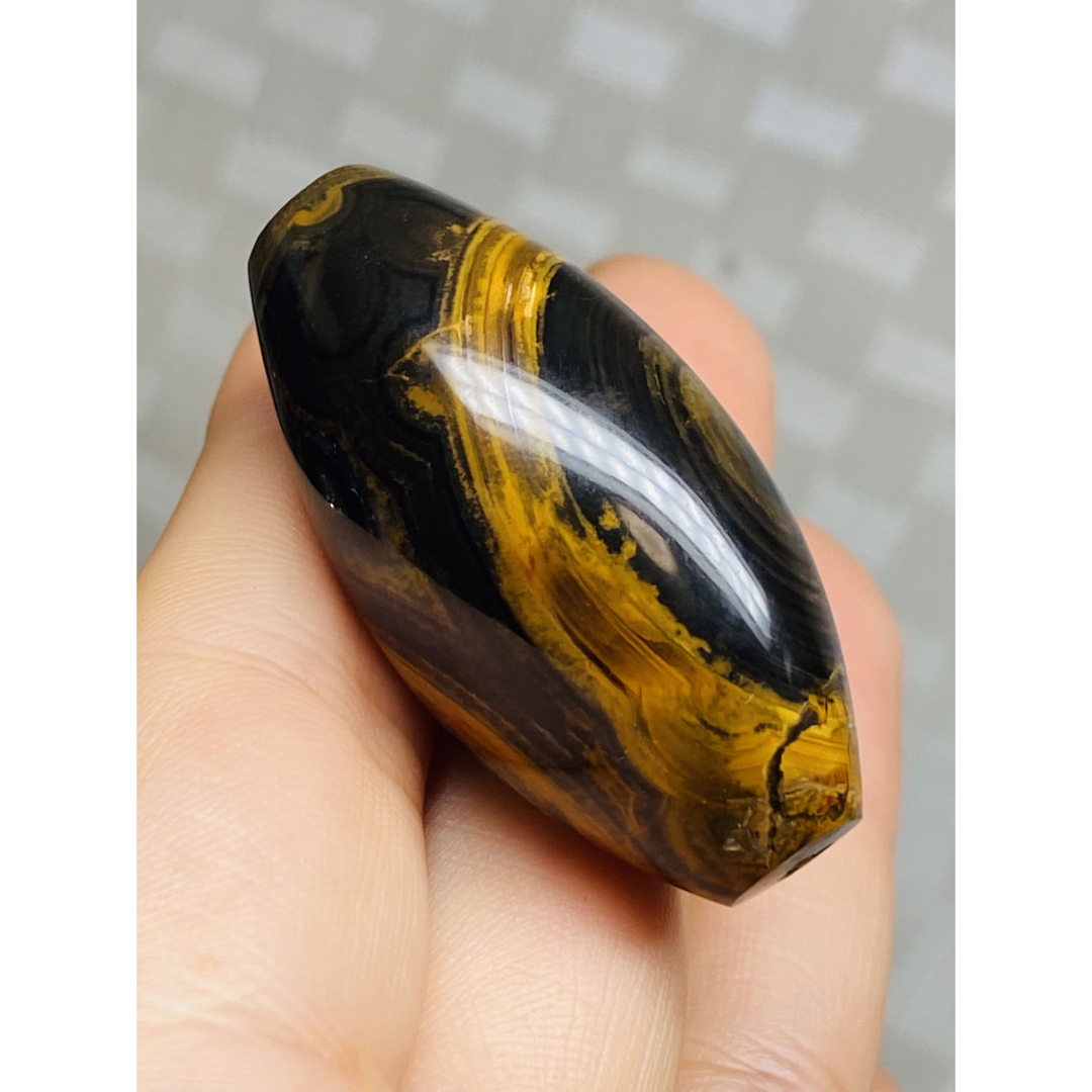 蒙天珠 三眼龍眼天珠 天珠 老天珠 老鉱天珠 自然に作られた点天珠 天珠