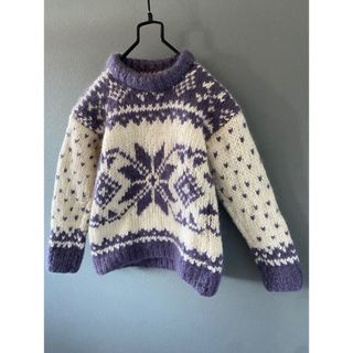 ビンテージ 90s ハンドメイド キッズ ケーブル ニット 太糸 セーター