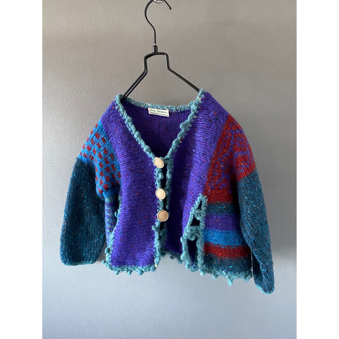 ビンテージ 80s キッズ 変形 カーディガン ニット セーター 希少美品