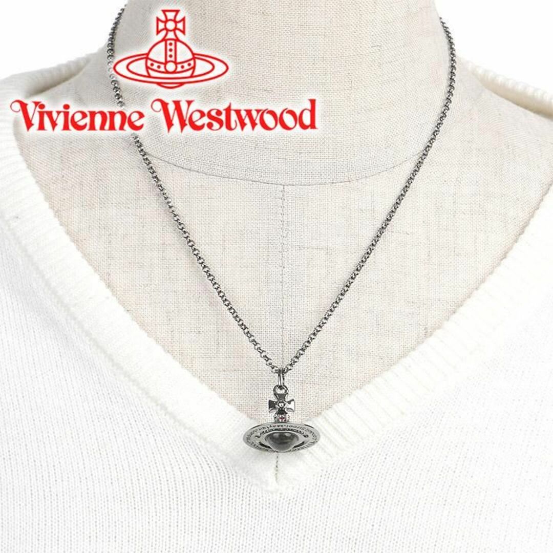 Vivienne Westwood(ヴィヴィアンウエストウッド)のヴィヴィアンウエストウッド ネックレス Vivienne Westwood タイニーオーブペンダント ガンメタル 63020097-S001 レディース メンズ 男女兼用 【新品・未使用】 【ラクマ公式ショップ】 メンズのアクセサリー(ネックレス)の商品写真