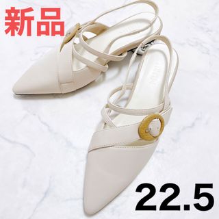 MURUA - 【新品】MURUAムルーア★メタルヒールミュールサンダル ホワイト22.5cm