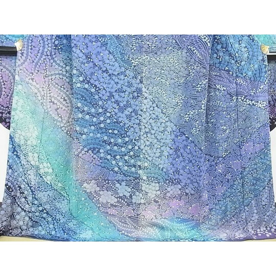 平和屋2□極上 振袖 おぼろ染め 流水花文 暈し染め 金通し地 逸品
