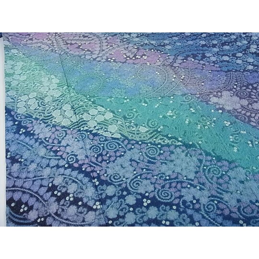 平和屋2□極上 振袖 おぼろ染め 流水花文 暈し染め 金通し地 逸品