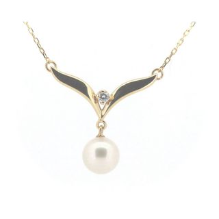 ミキモト(MIKIMOTO)の目立った傷や汚れなし ミキモト パール ダイヤモンド ネックレス 7.2ミリ K18YG(18金 イエローゴールド)(ネックレス)