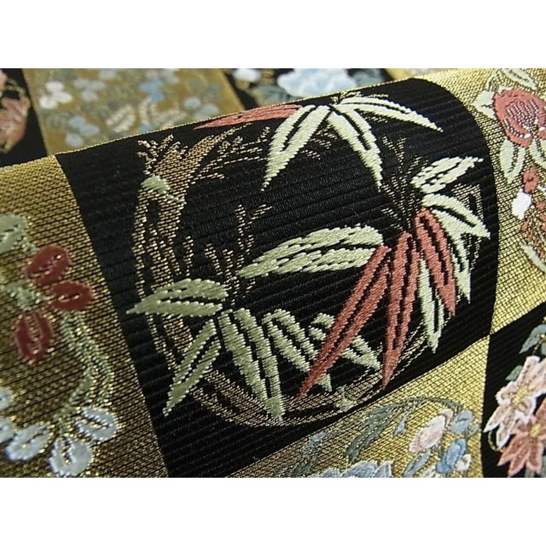 六通) 個性的な柄 刺繍 金糸-