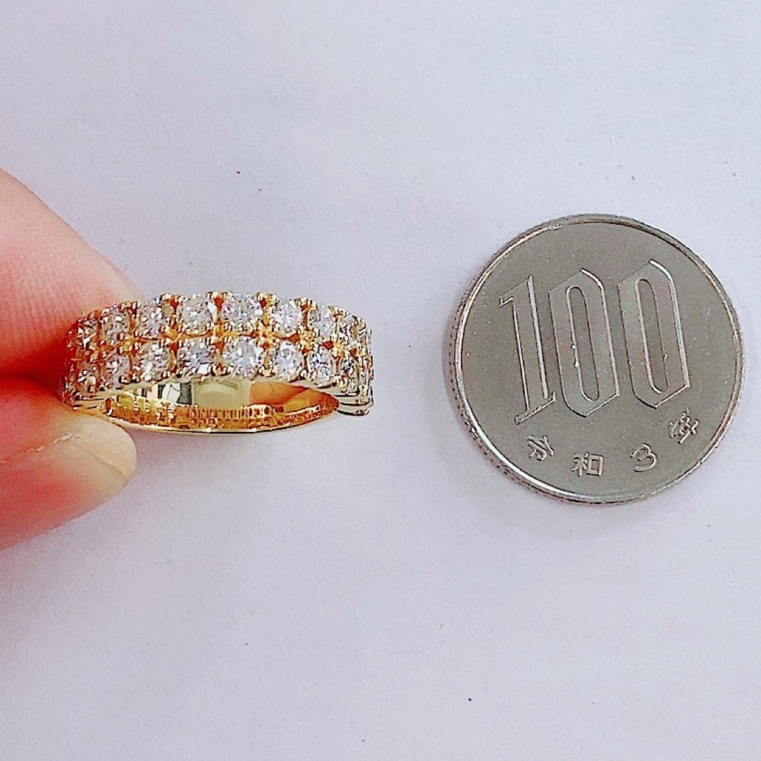 マーキース★1.05ct ★ダイヤモンド✨K18ハーフエタニティリング 指輪 12号