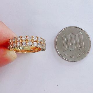 ★0.41ct★✨一粒ダイヤモンドK182列エタニティリング指輪