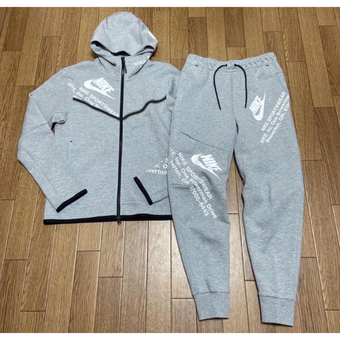 希少 NIKE テックフリース パーカー パンツ セットアップ グレー Lサイズ