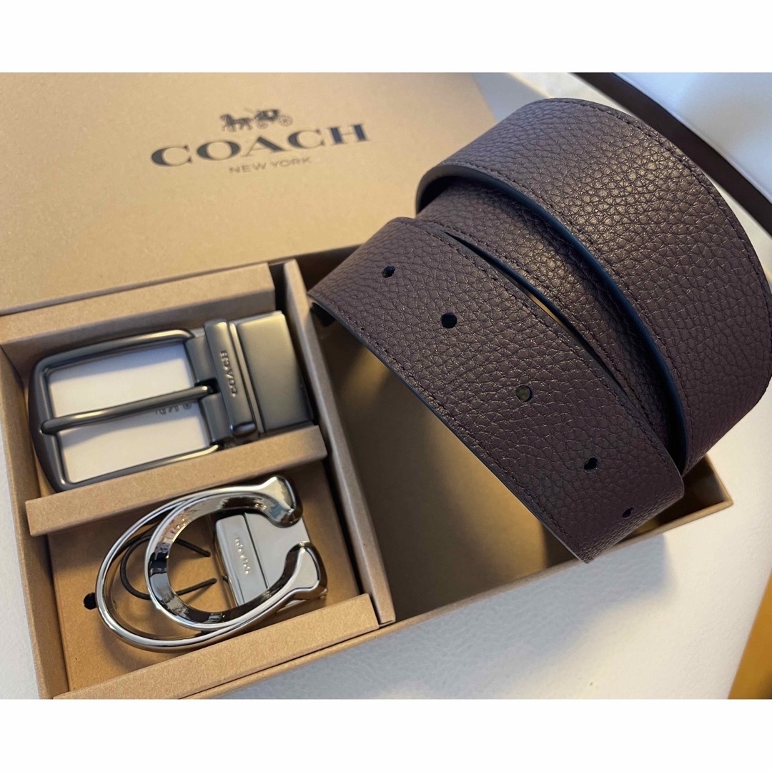 限定価格!COACH3点セットフリーサイズリバーシブルベルト箱付き | フリマアプリ ラクマ