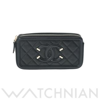 中古 シャネル CHANEL A84450 29番台 レディース ショルダーバッグ CCフィリグリー ブラック /ゴールド金具 キャビアスキン