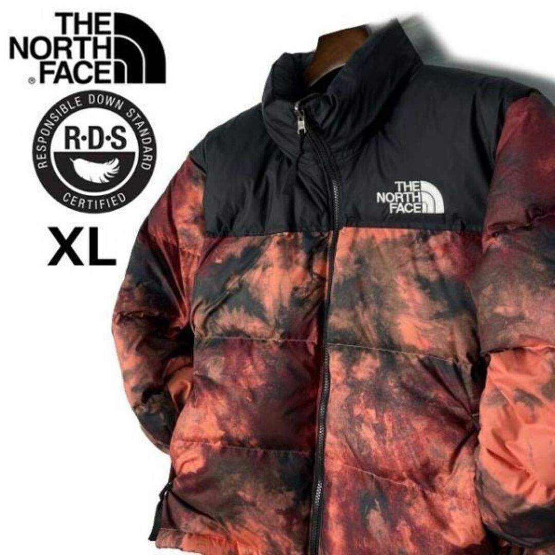 THE NORTH FACE - ノースフェイス W ダウン ヌプシ US限定(XL)赤 総柄