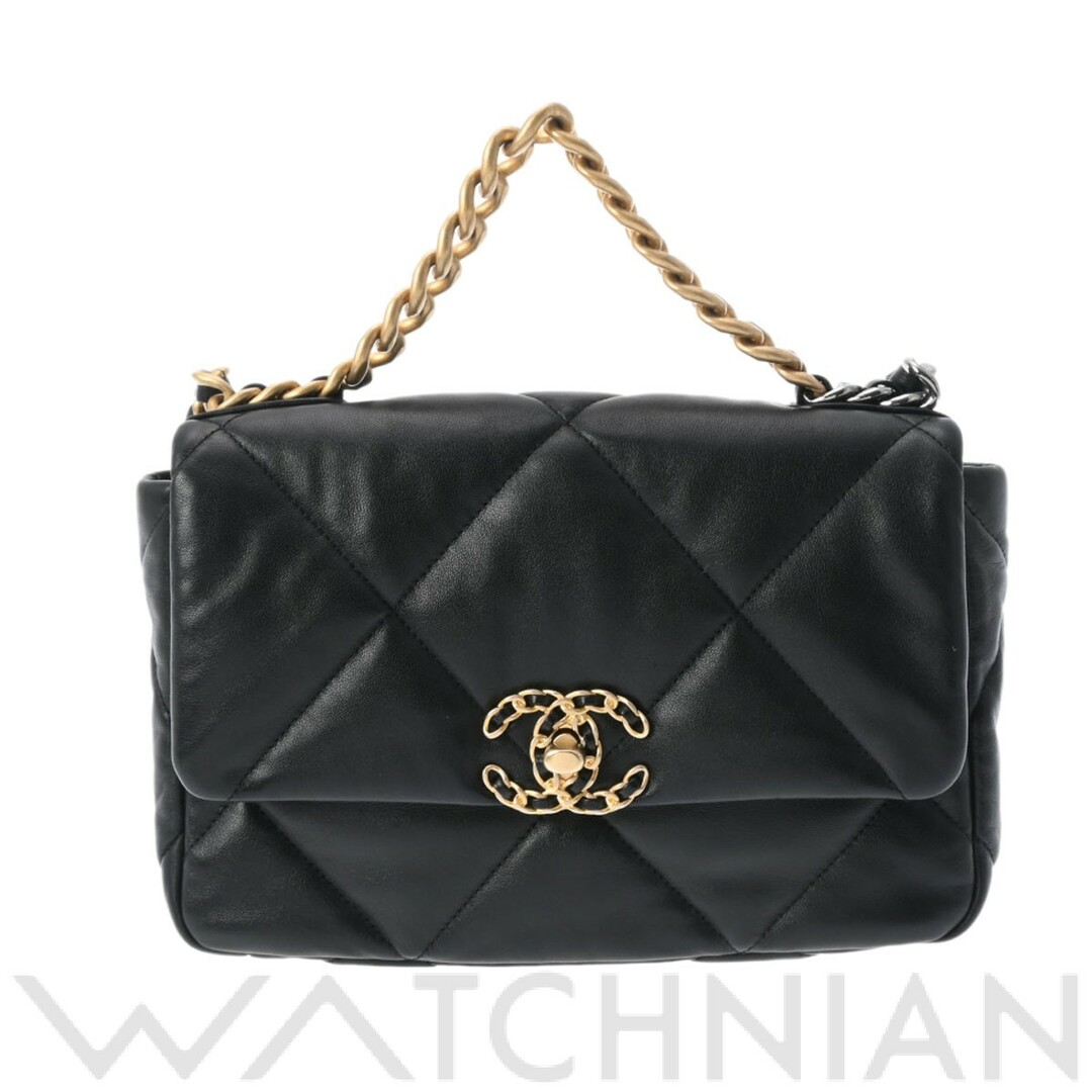 シャネル CHANEL AS1160 ランダム品番 レディース ショルダーバッグ CHANEL19  ブラック /ゴールド/シルバー金具 シャイニーラムスキン