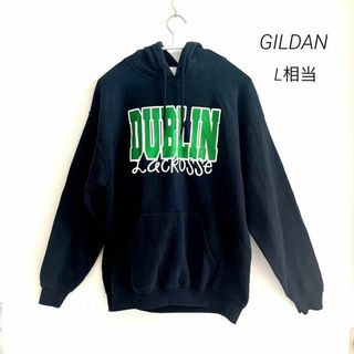 ギルタン(GILDAN)のGILDAN ギルダン 海外 古着  パーカー ビックロゴ ブラック M(パーカー)