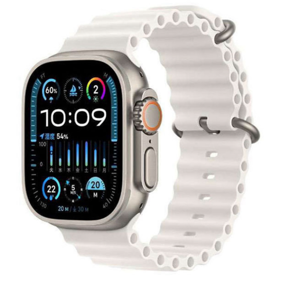 Apple Watch(アップルウォッチ)の新作【超美品】Apple Watch Ultra 2 ホワイトオーシャンバンド メンズの時計(腕時計(デジタル))の商品写真