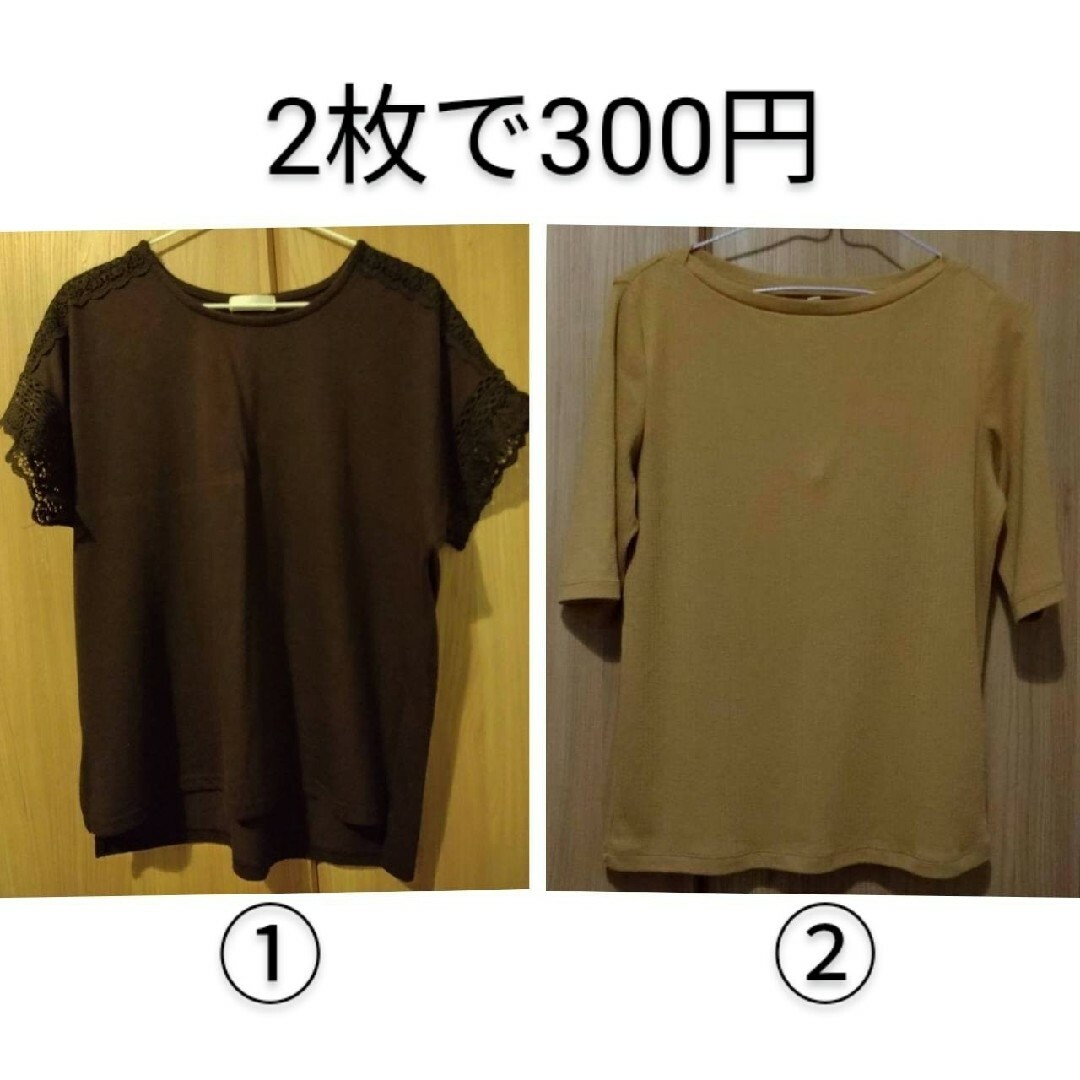 AEON(イオン)のカットソー　Tシャツ　2枚 レディースのトップス(Tシャツ(半袖/袖なし))の商品写真