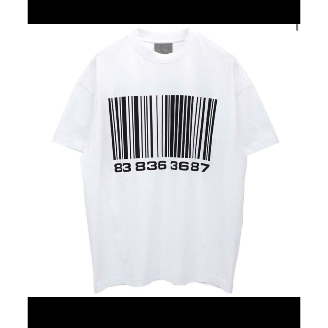 VETEMENTS - VETEMENTS バーコード ロゴ Tシャツ ホワイト 半袖