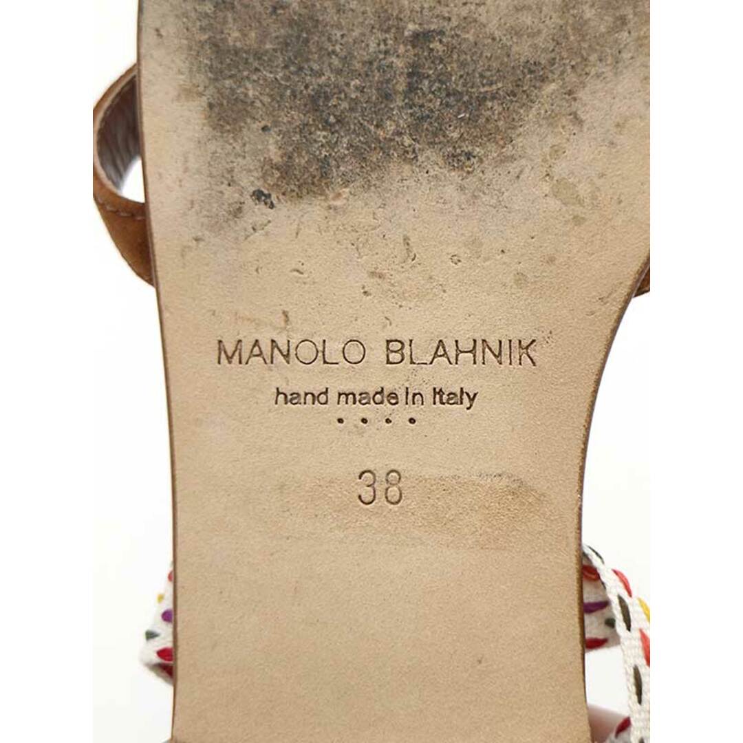 MANOLO BLAHNIK(マノロブラニク)のMANOLO BLAHNIK マノロブラニク NASTRAFLA ストラップサンダル ブラウン 38 レディースの靴/シューズ(サンダル)の商品写真