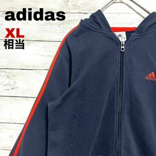 アディダス(adidas)のz34 US古着 アディダス フルジップパーカー キッズ パフォーマンスロゴ(ジャケット/上着)