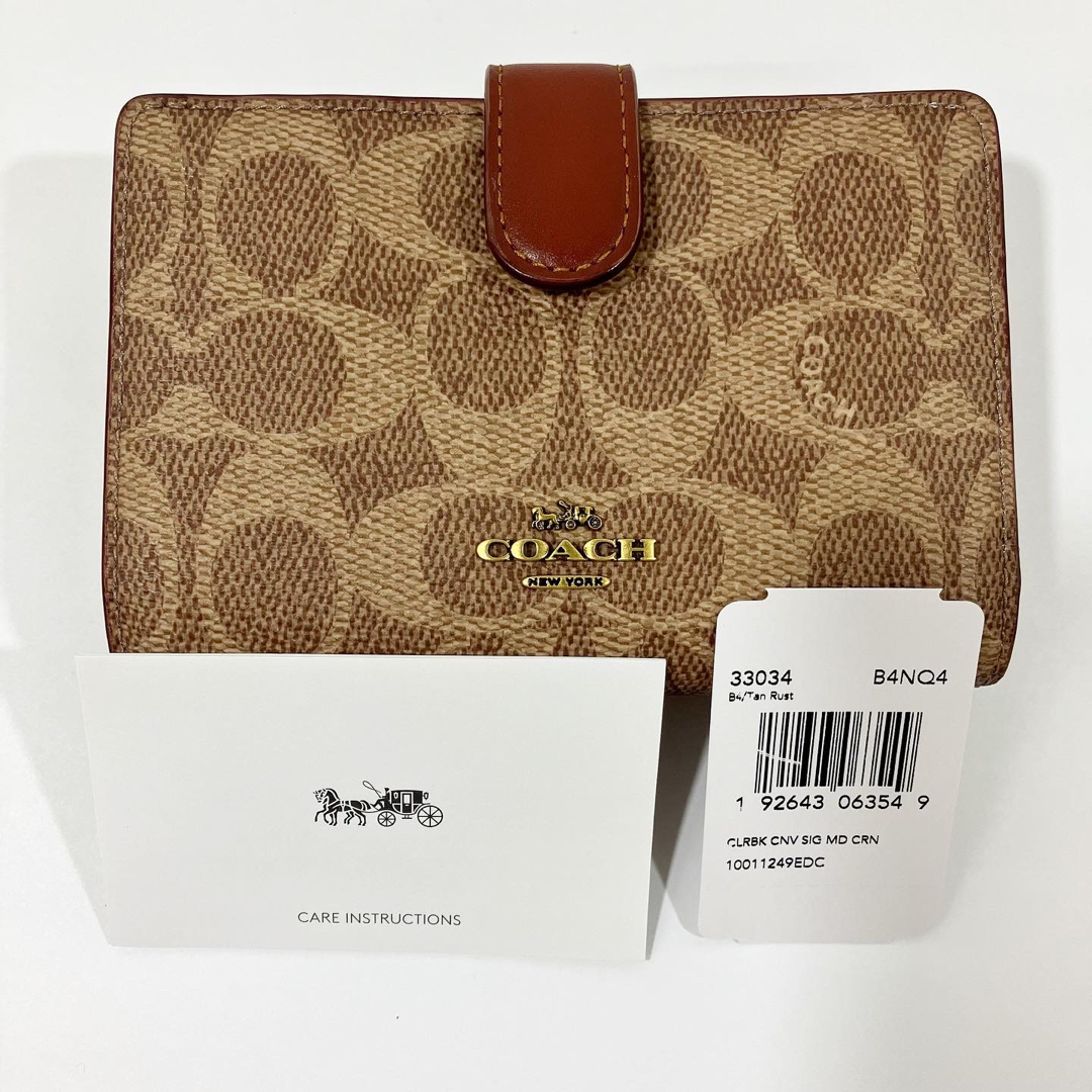 COACH   コーチ 財布 coach ２つ折り レディース 新品未使用 一部革