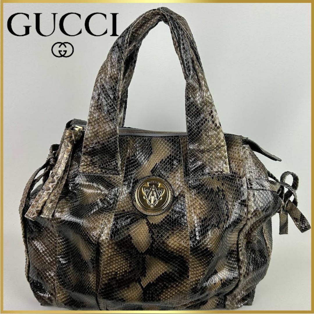 美品・超希少品】GUCCI グッチ ハンドバッグ トートバッグ パイソン-