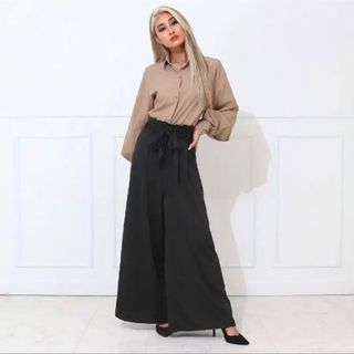 ANAP Latina - 【新品】ANAP ウエストリボンワイドシルエット ロングパンツ