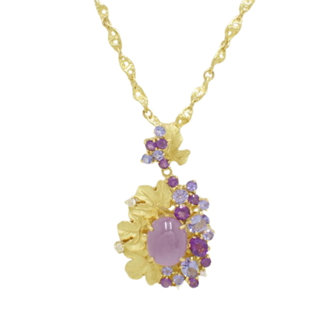 リーフモチーフ カルセドニー ネックレス アクセサリー ジュエリー K18