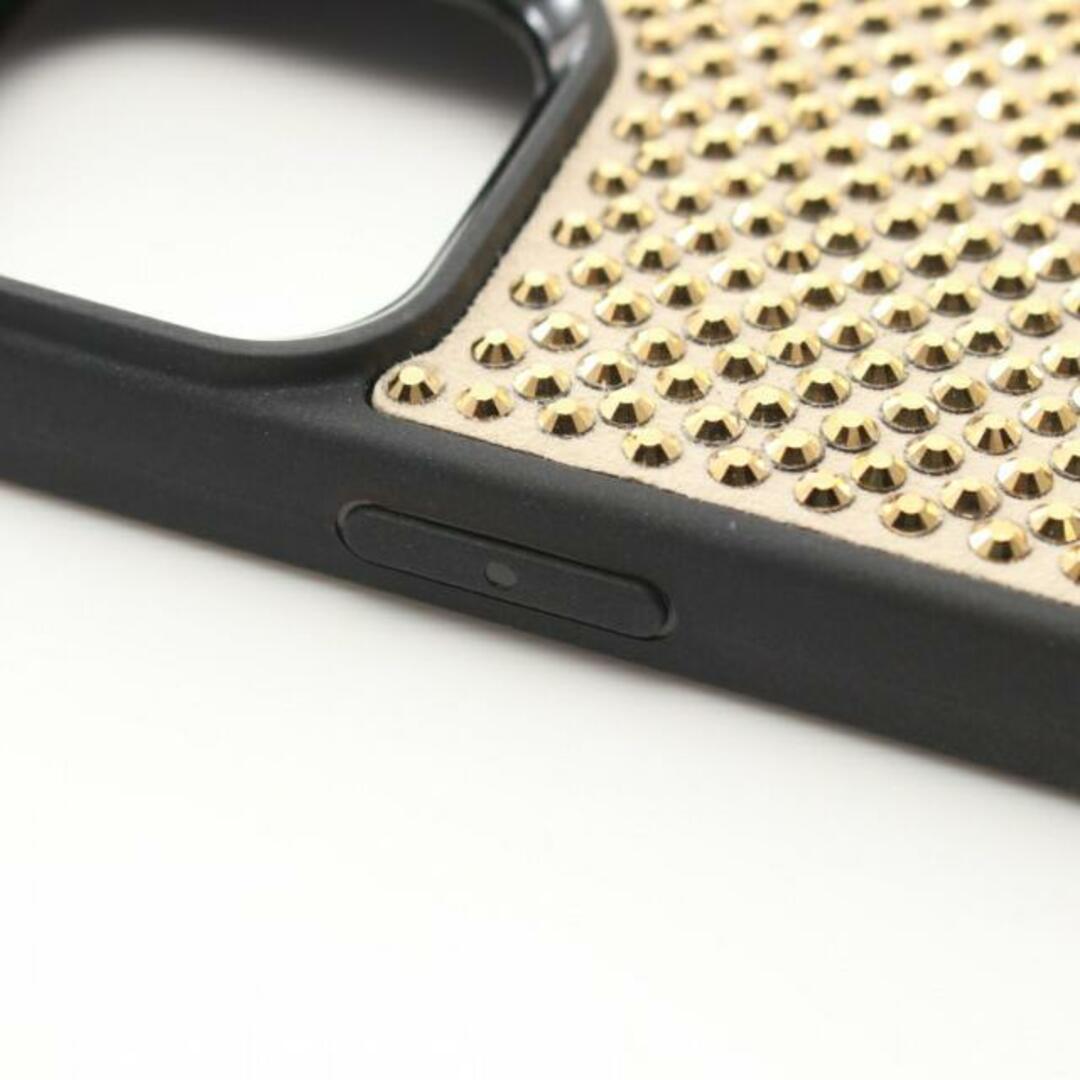 PRADA(プラダ)の iPhone 13 Proケース アイフォンケース スマホケース レザー ベージュ ブラック ラインストーン レディースのファッション小物(その他)の商品写真