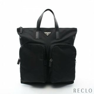 プラダ(PRADA)のTESSUTO MONTAGN トートバッグ バックパック リュックサック ナイロン サフィアーノレザー ブラック 2WAY(バッグパック/リュック)