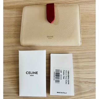 セリーヌ(celine)のセリーヌ　ミディアム ストラップウォレット バイカラー　パウダー　レッド　(財布)