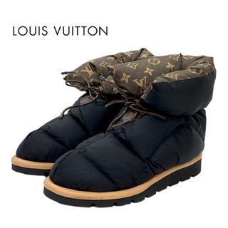 ルイヴィトン(LOUIS VUITTON)のルイヴィトン LOUIS VUITTON ピローライン モノグラム ブーツ ショートブーツ アンクルブーツ 靴 シューズ ナイロン ブラック 黒(ブーツ)