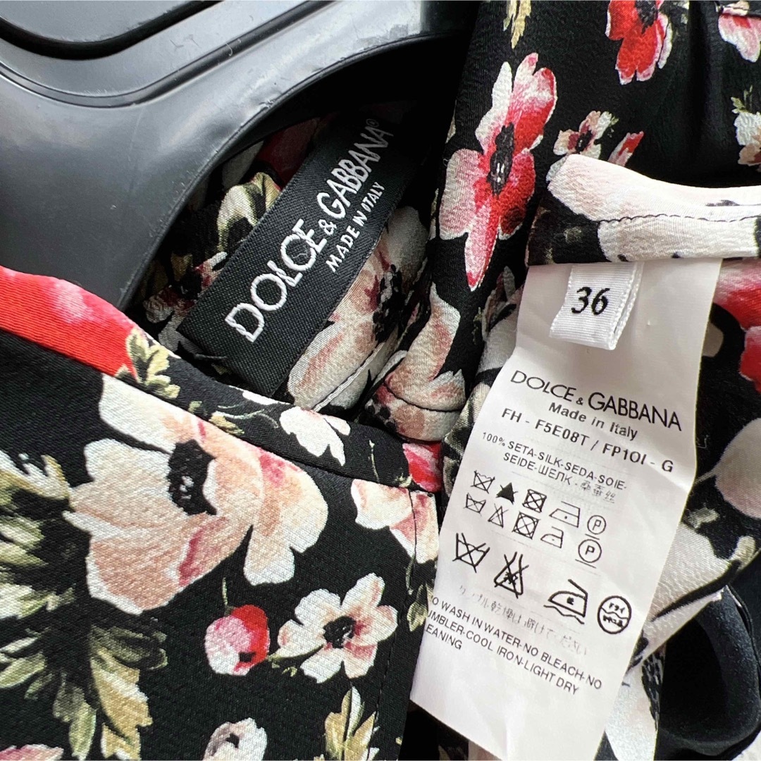 美品　DOLCE&GABBANAドルガバ  シルク　花柄　シャツ　長袖