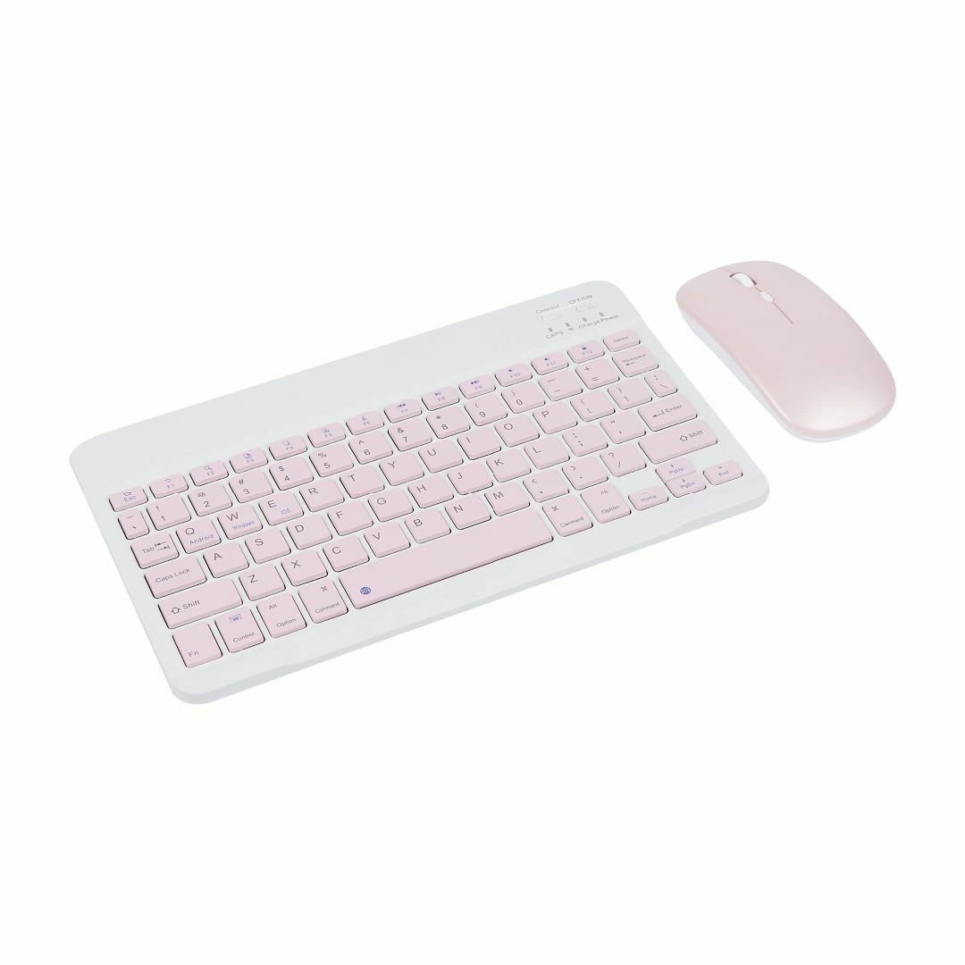 【色: ピンク】Bluetooth キーボード マウスセット ipad用 スマホ