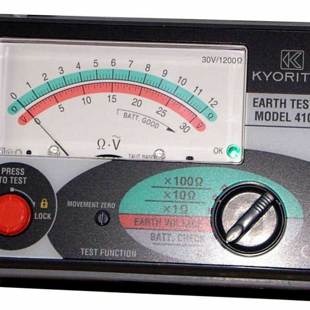 最大目盛値の±3%接地電圧共立電気計器 (KYORITSU) アナログ接地抵抗計(ソフトケース) MODE
