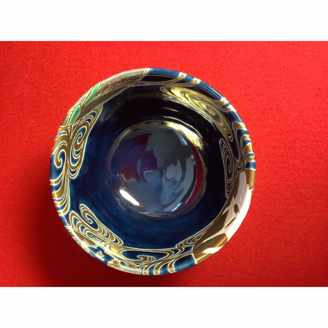 紺地団扇流水茶碗 水無月窯 芳哉造【中古美品】の通販 by 茶道 紺地団扇流水茶碗 水無月窯 芳哉造【中古美品】の通販 by 茶道