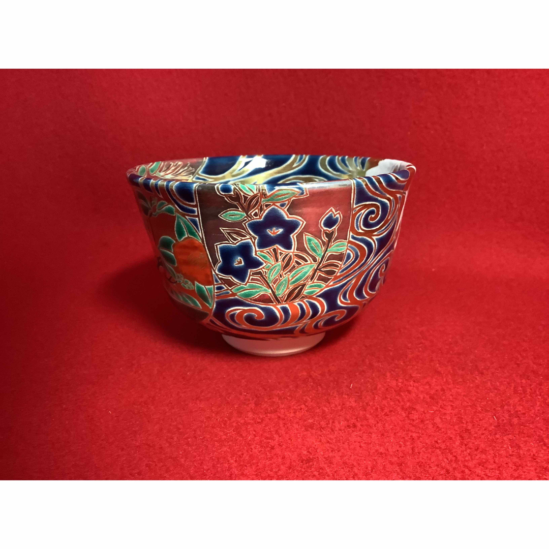 紺地団扇流水茶碗 水無月窯 芳哉造【中古美品】の通販 by 茶道 紺地団扇流水茶碗 水無月窯 芳哉造【中古美品】の通販 by 茶道