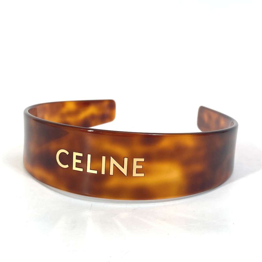 celine(セリーヌ)のセリーヌ CELINE ロゴ ヘッドバンド  46Y376CEA ヘアバンド カチューシャ アセテート ハバナブロンド / ドレ ブラウン 美品 レディースのヘアアクセサリー(カチューシャ)の商品写真