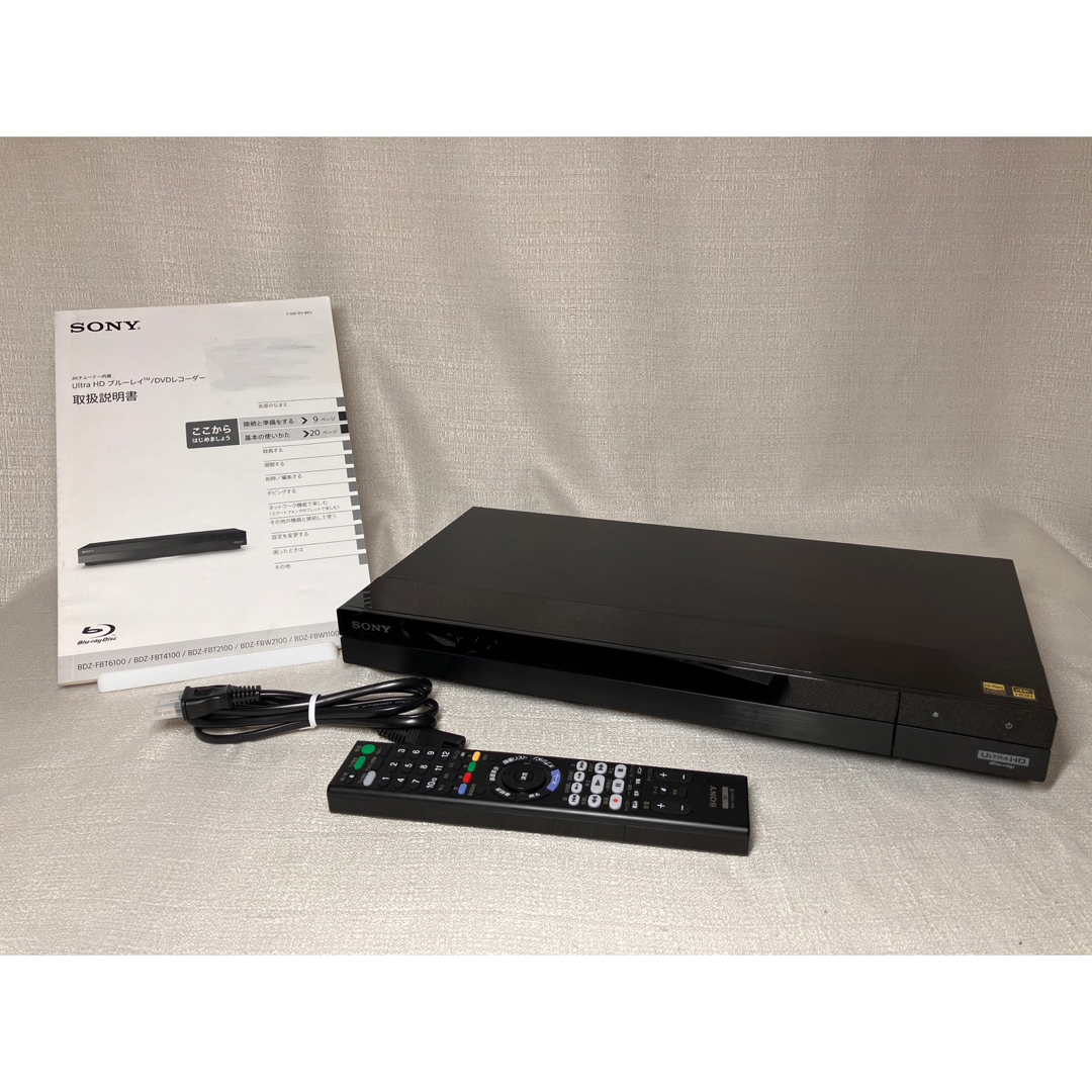 SONY - ソニー 2TB 3チューナー 4K ブルーレイレコーダー BDZ-FBT2100