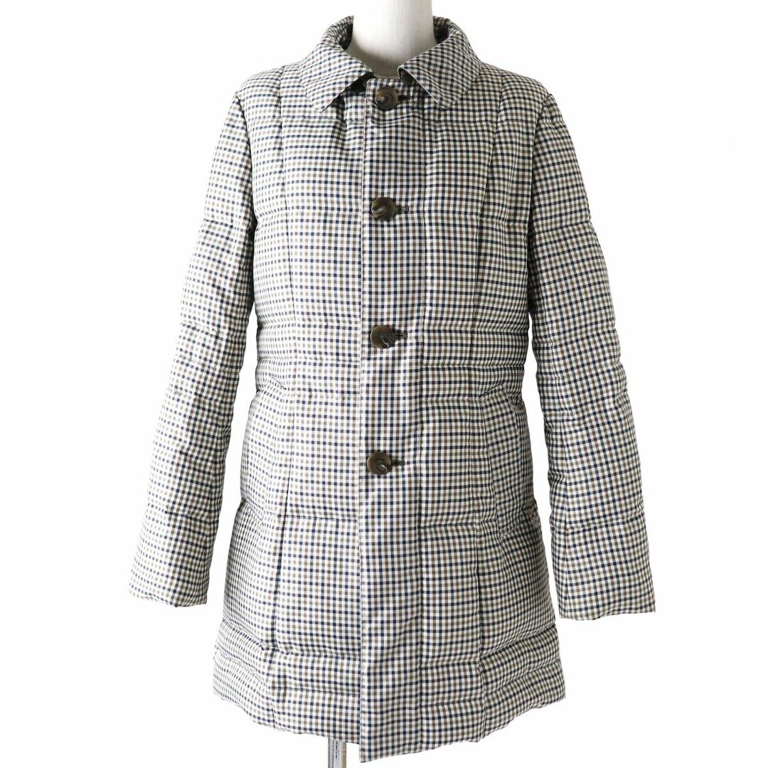 ◆Aquascutum　アクアスキュータム◆ファー付きダウンコート　内チェック