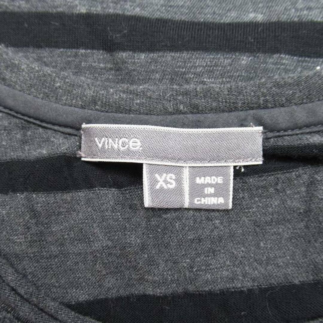 Vince(ビンス)の美品 ヴィンス VINCE ボーダー Tシャツ ロールアップスリーブ 薄手 レディースのトップス(Tシャツ(半袖/袖なし))の商品写真