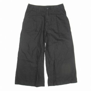 カバンドズッカ(CABANE de ZUCCa)の美品 15ss カバンドズッカ 製品染め ワイドクロップドパンツ コットンリネン(スラックス)