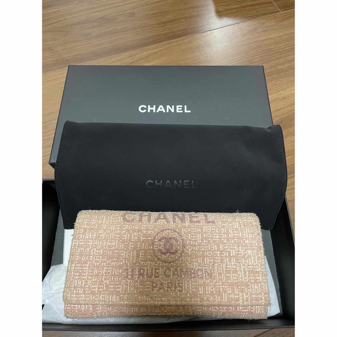 CHANEL ドーヴィル フラップウォレット 長財布 ピンク系