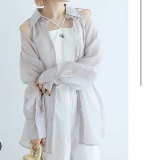 ダブルクローゼット(w closet)のボレロ風 ロングシアーシャツ(シャツ/ブラウス(長袖/七分))