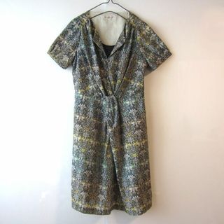 美品　キャサリンロス　KATHARINE ROSS ボタニカル柄　膝丈ワンピース(ひざ丈ワンピース)