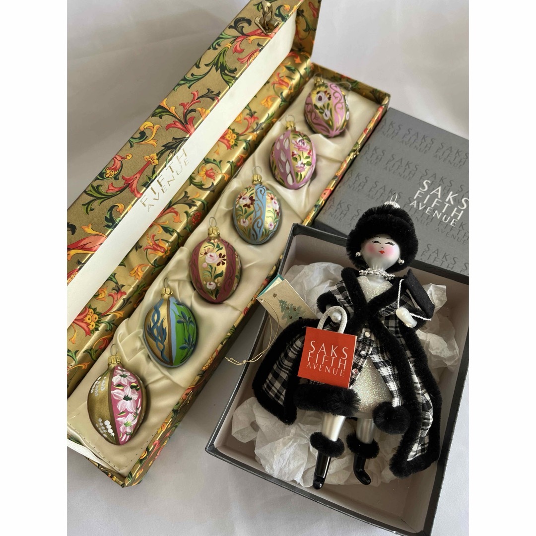 Saks Fifth Avenue クリスマスオーナメント セット 6+1 | フリマアプリ ラクマ