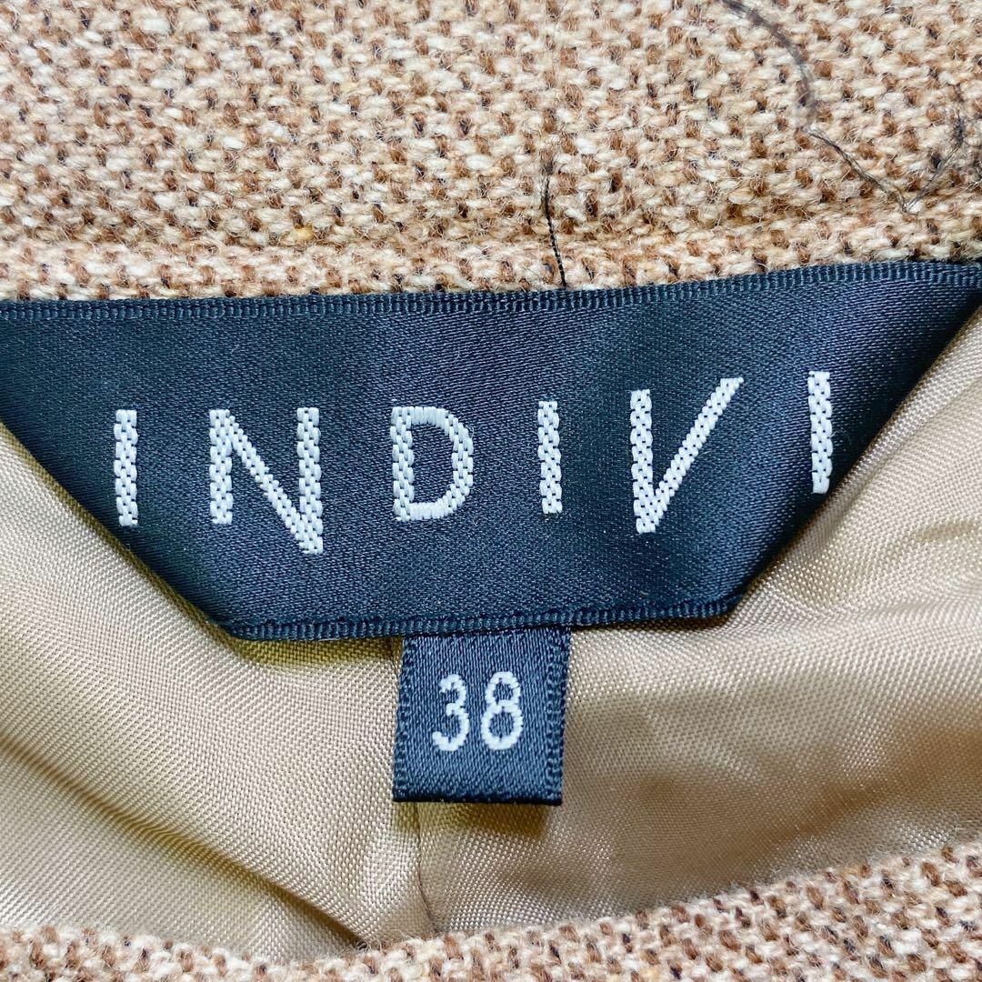 2620新品定価1.4万 INDIVI インディヴィ ウール ワイド パンツ