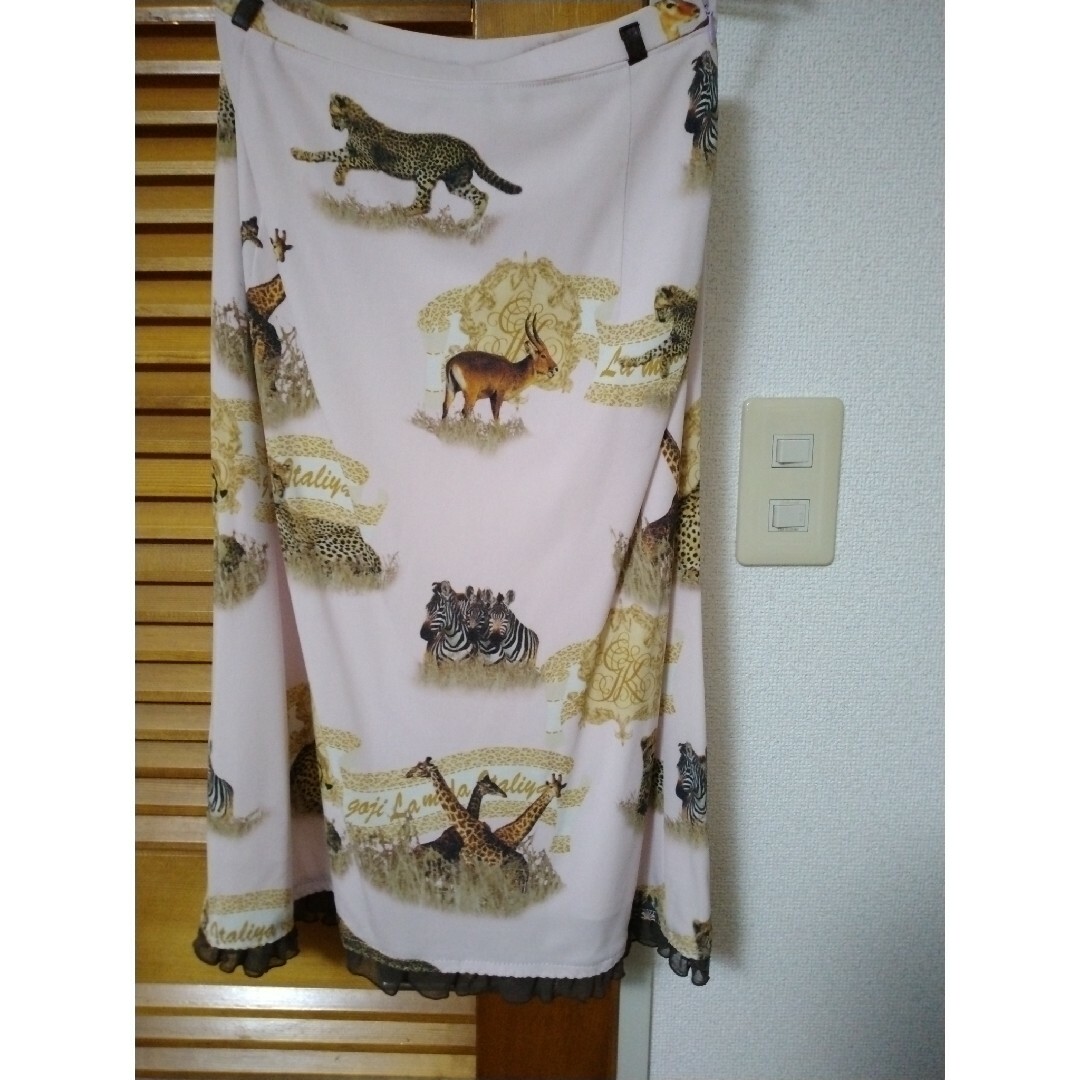 伊太利屋(イタリヤ)の伊太利屋の動物柄ピンク上品スカート新品 レディースのスカート(ひざ丈スカート)の商品写真