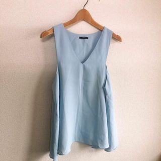 エモダ(EMODA)のEMODA♡定番ノースリカットソー♡水色S♡シンプルコーデ♡美品♡エモダ♡(カットソー(半袖/袖なし))