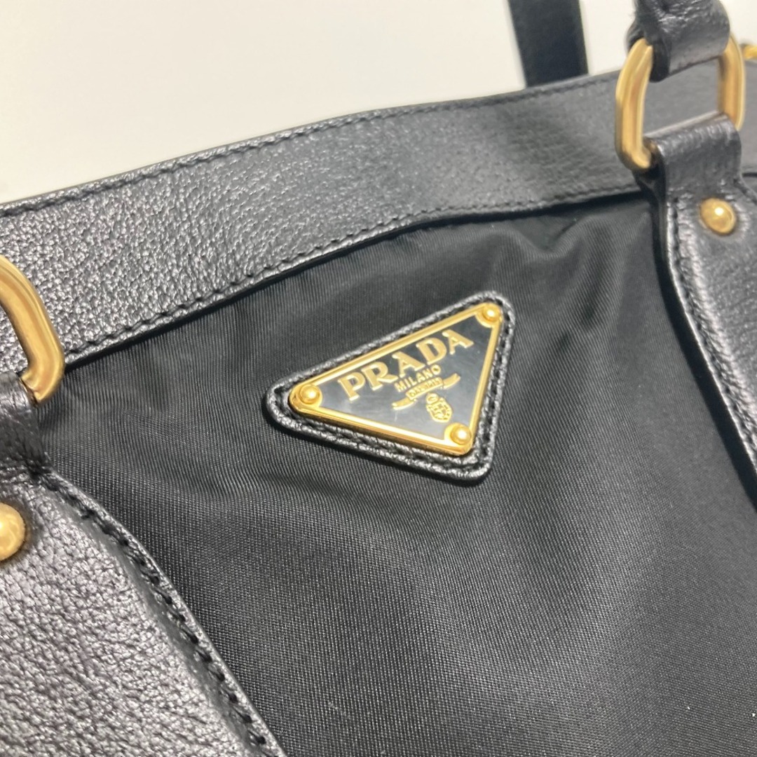 サトーその他バッグ【PRADA】2wayハンドバッグ　三角ロゴプレート　ナイロン　ブラック